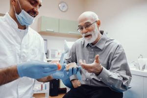 Man at a dentures appointment in Deer Park, TX