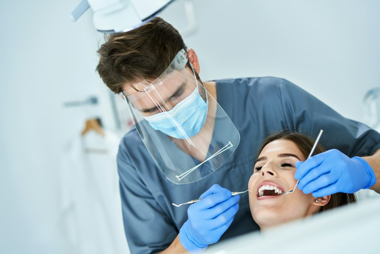 Woman getting dental crowns in Deer Park, TX