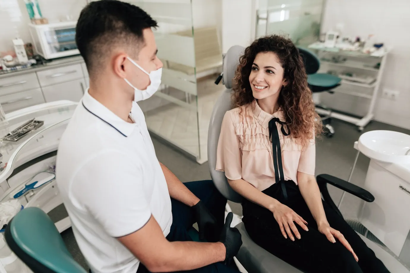 Woman at a dental implant consultation in Deer Park, TX